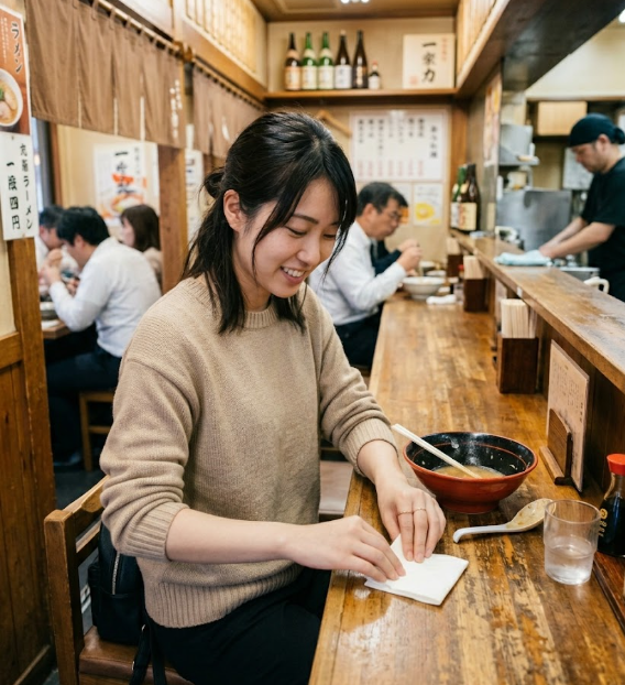 遊日食拉麵紙巾丟落碗恐犯法！律師揭曉定罪關鍵 用過的紙巾應如何處理？ 