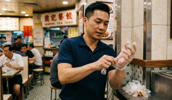 戴手套反而更污糟？侍應戴手套上菜驚見「前客菜汁」網民︰比起手套呢2樣更骯髒！