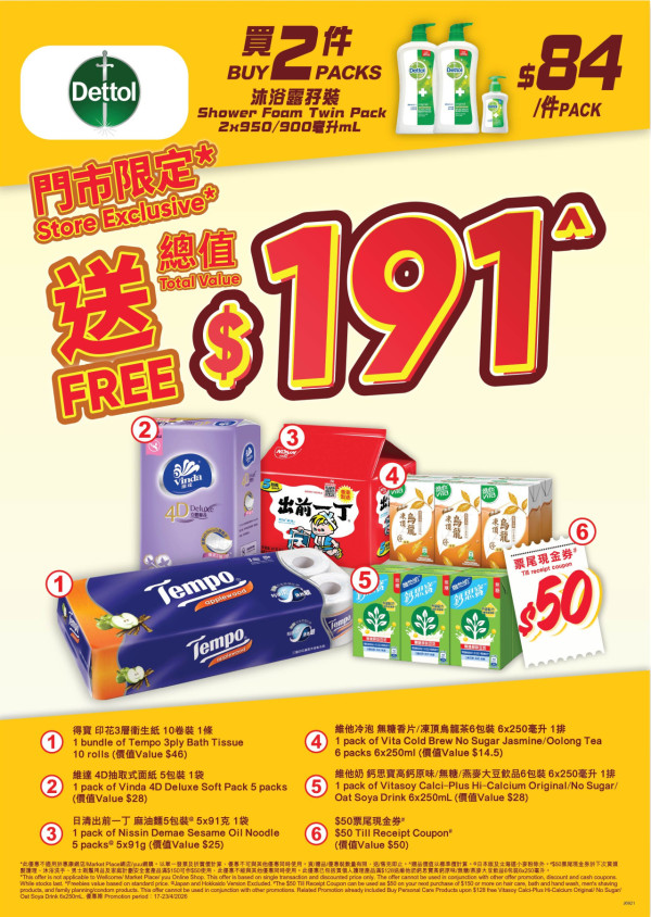 百佳超市/惠康超市/萬寧/屈臣氏4大連鎖店全場88折  最平$2.8起+大派$140優惠券
