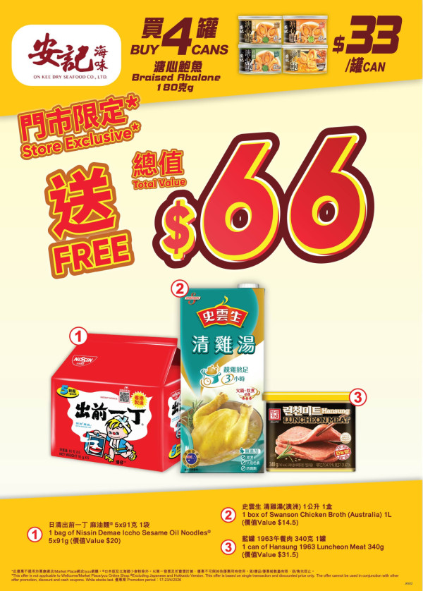 百佳超市/惠康超市/萬寧/屈臣氏4大連鎖店全場88折  最平$2.8起+大派$140優惠券