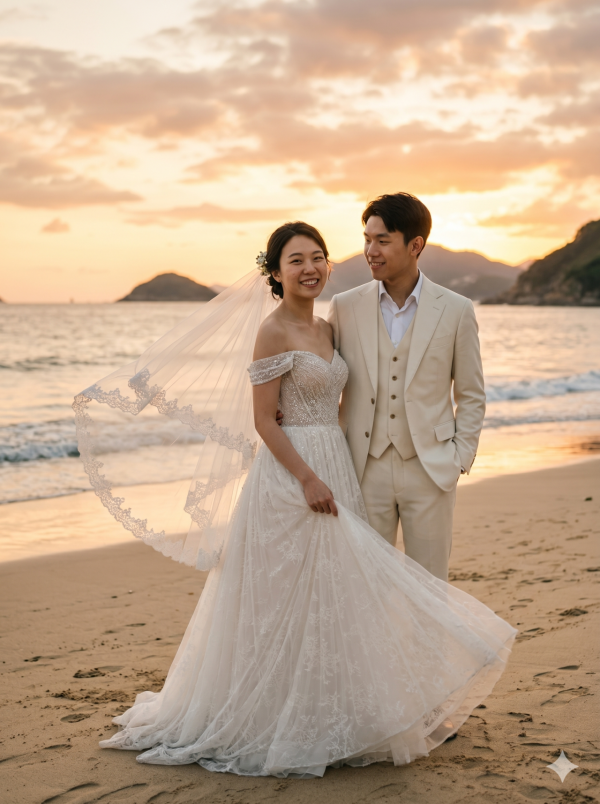 實測AI一鍵生成婚紗相！4步免費生圖教學 附零失敗Prompt指令