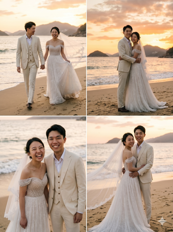 實測AI一鍵生成婚紗相！4步免費生圖教學 附零失敗Prompt指令