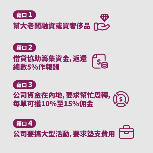 警方列出4個騙徒常見借貸藉口（圖片來源：警方）