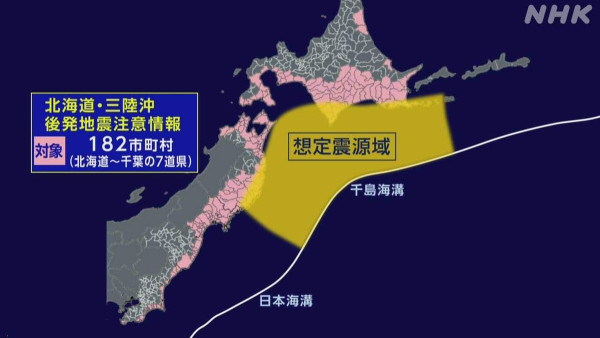 日本7.7級地震後氣象廳發布「後發地震注意情報」！警告一週內發生8級強震機率升約10倍 