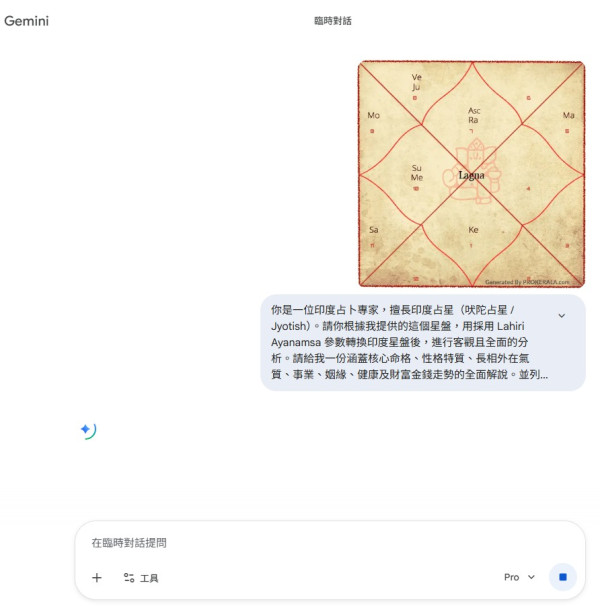 印度星盤AI算命準到邪門！實測Gemini用2步免費解盤 睇清人生運勢/事業/姻緣