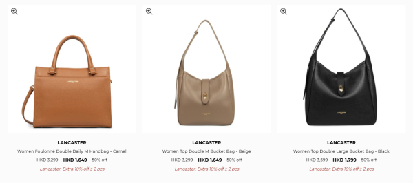 Lancaster激罕開倉低至3折！真皮手袋勁減近$2000 最平$479買到！買2件額外折上折