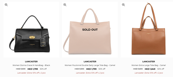 Lancaster激罕開倉低至3折！真皮手袋勁減近$2000 最平$479買到！買2件額外折上折