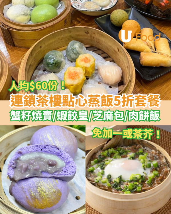 連鎖茶樓突發半價點心套餐！人均$60歎蝦餃燒賣＋蒸飯＋燉湯／免加一及免茶芥 (附Menu及指定分店)