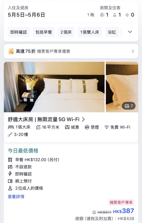 灣仔4星酒店僅$300+晚！網民實測奢華大床房讚高CP值：簡直不可思議！
