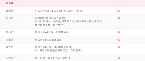 東涌綫港鐵站內公共洗手間（圖片來源︰MTR）