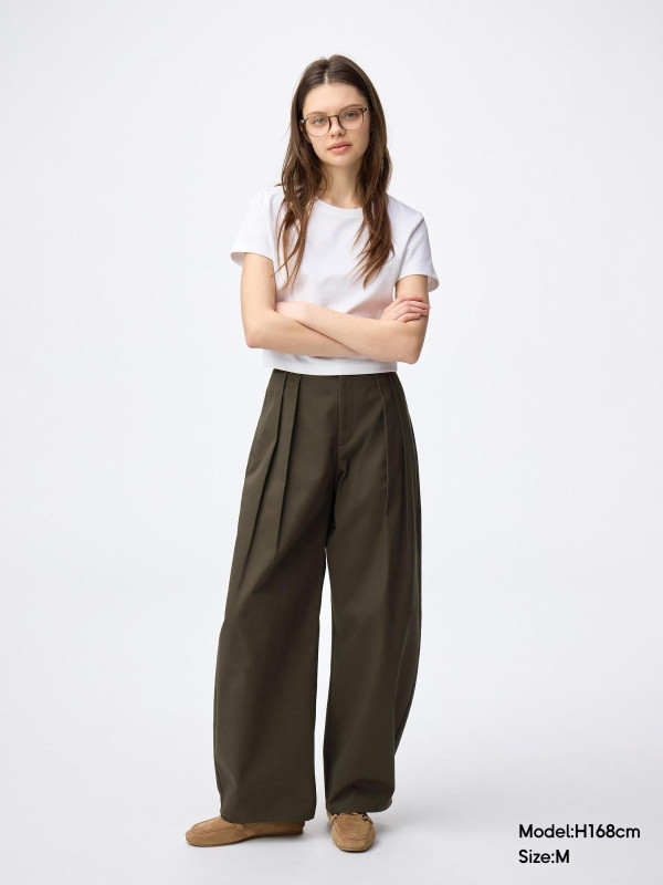 GU Chino Pleated Barrel Pants