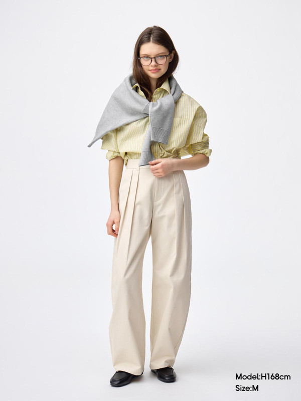 GU Chino Pleated Barrel Pants