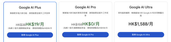 Google AI 訂閱香港收費比較｜Gemini AI Plus、Pro、Ultra 功能全面拆解【送5TB大容量Google Drive吸引力高】