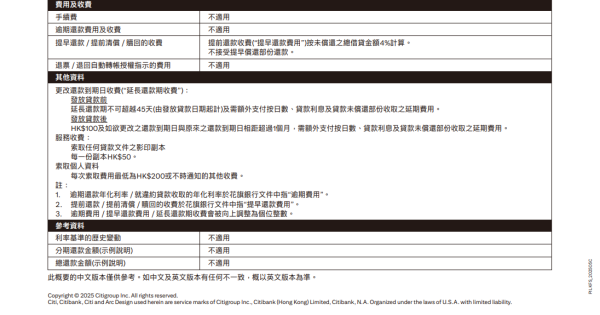 稅季貸款比較2026︰Citi 稅季貸款（圖片來源︰Citi 稅季貸款）