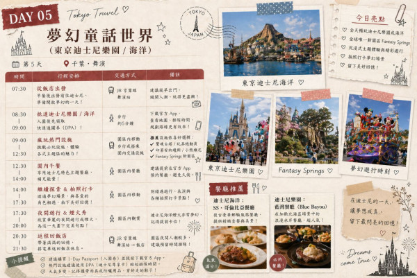 J人必試！一個AI指令文字行程表秒變時尚雜誌風 附超方便齊全行李清單 