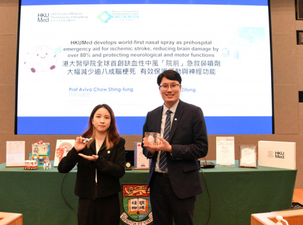 腦中風急救｜港大研發「鼻噴劑」發病30分鐘內使用 減8成腦梗死體積