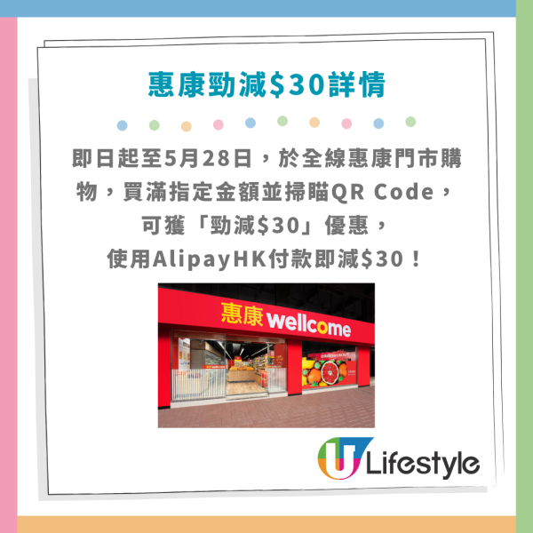 惠康全線大派$30現金券！掃瞄指定QR Code即送！一招額外再領$10優惠券！