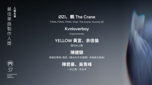 金曲獎2026｜第37屆金曲獎完整入圍名單！蔡依林、張震嶽爭歌王影后