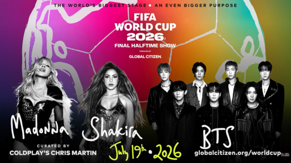 FIFA确认将参考美国“超级碗”模式，首次加入“半场秀”(Halftime Show) 环节！（图片来源︰YouTube@Coldplay）