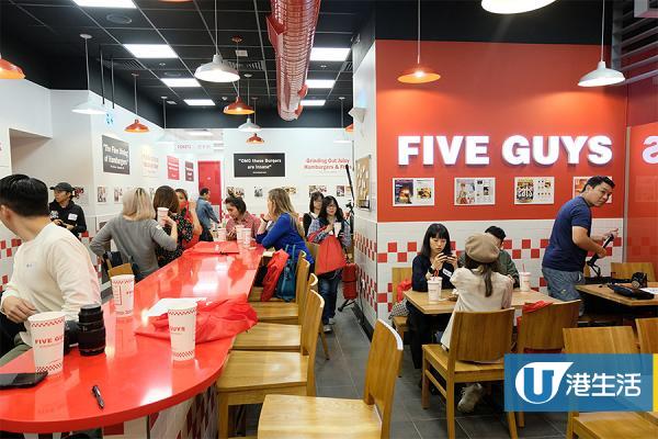Five Guys为美国的人气汉堡品牌，主打“定制汉堡”及任食花生，现时全港仅剩7间分店。