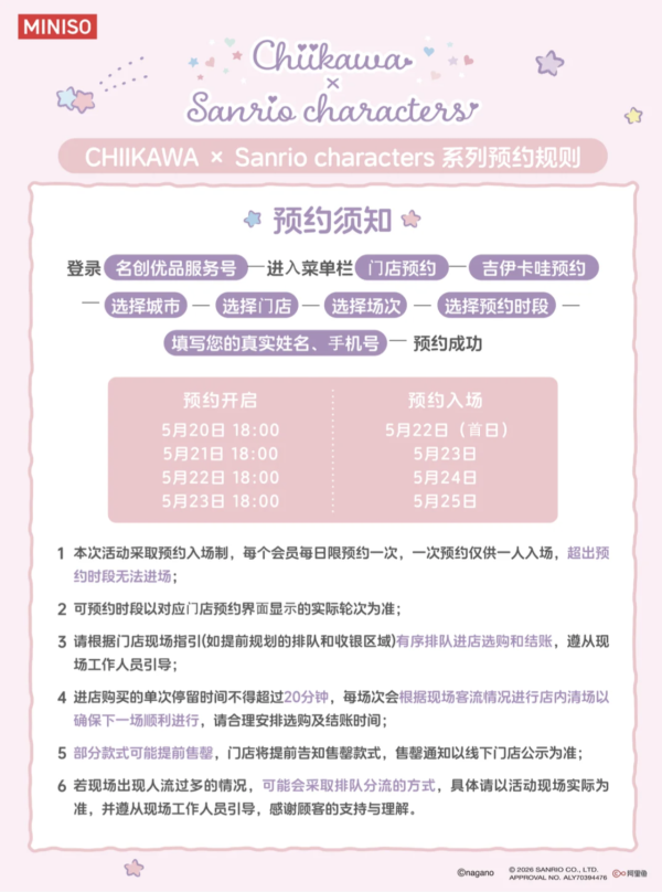 Chiikawa × Sanrio × MINISO超強聯名5月22日登場！必搶毛絨掛件/抱枕/化妝包 附預約攻略 