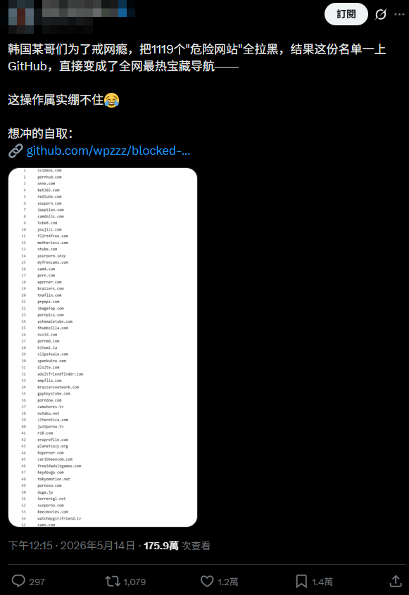 越禁越想睇？韓國網民為「戒色」封鎖 1,119 個網站 名單流出後竟成全網朝聖「藏寶圖」