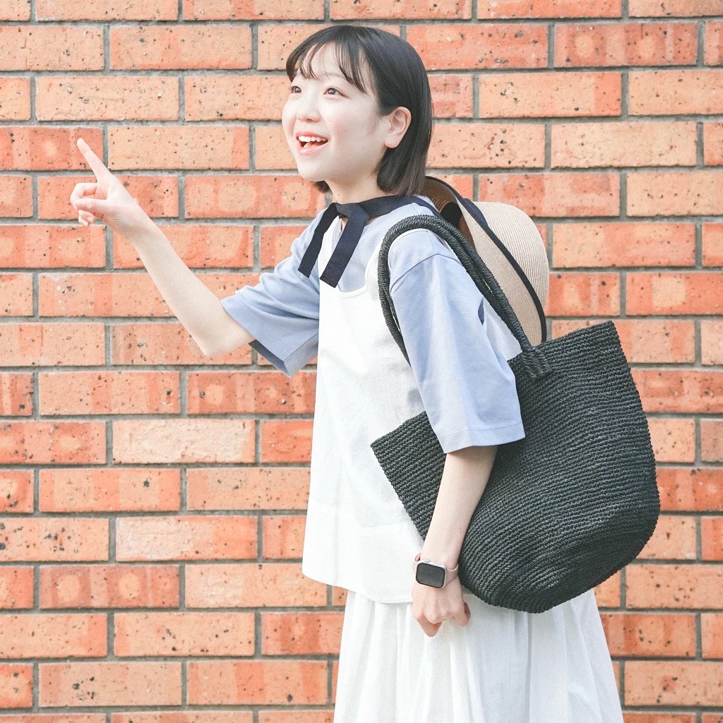 MUJI手工編織馬尼拉麻手挽袋