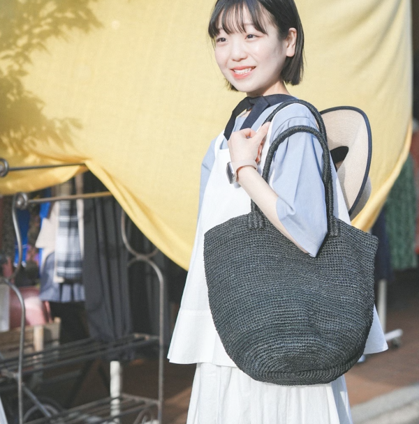 MUJI手工編織馬尼拉麻手挽袋