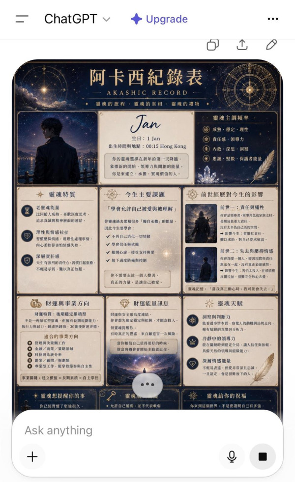 AI算命!ChatGPT阿卡西记录指令公开 3步免费测感情运力/前世今生:准到尖叫
