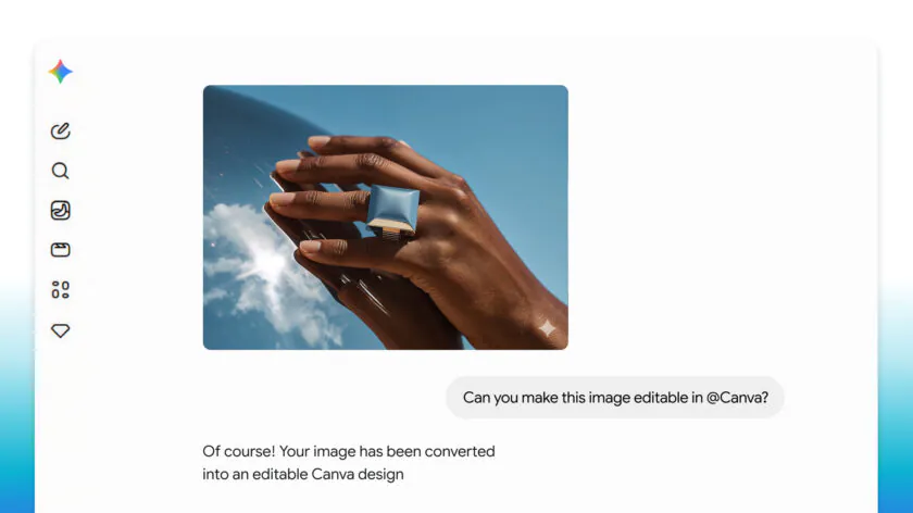 【Google I/O 2026】Gemini圖接通Canva任改圖層 必學「1句指令」一鍵AI圖變Canva可編輯檔