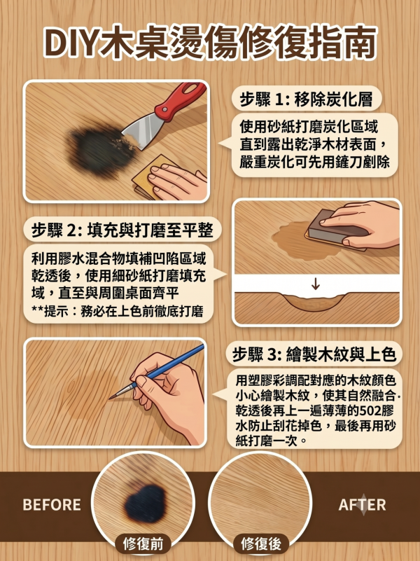木地板刮花/撞凹修復懶人包！無須搵師傅  5招低成本DIY技巧：一物反覆磨擦劃痕秒消失 強力膠填平大深坑