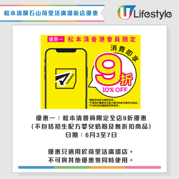 松本清鑽石山分店6月開幕！新張優惠全店9折優惠／送免費購物袋+優惠券！附必買人氣美妝一覽