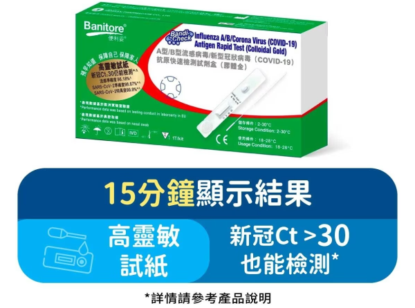 便利妥3合1新冠/流感快速测试(图片来源︰百佳)
