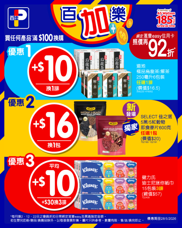 百佳買高露潔牙膏免費送Cicibella日本座地風扇 送高達$794贈品! Häagen-Dazs雪糕/Tempo紙巾