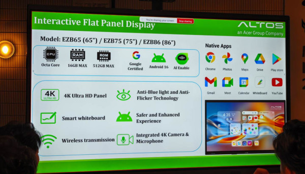 Acer旗下Altos發表迷你AI工作站：NVIDIA GB10加持1.13L釋放百萬億次運算 兼推Android 16智能白板