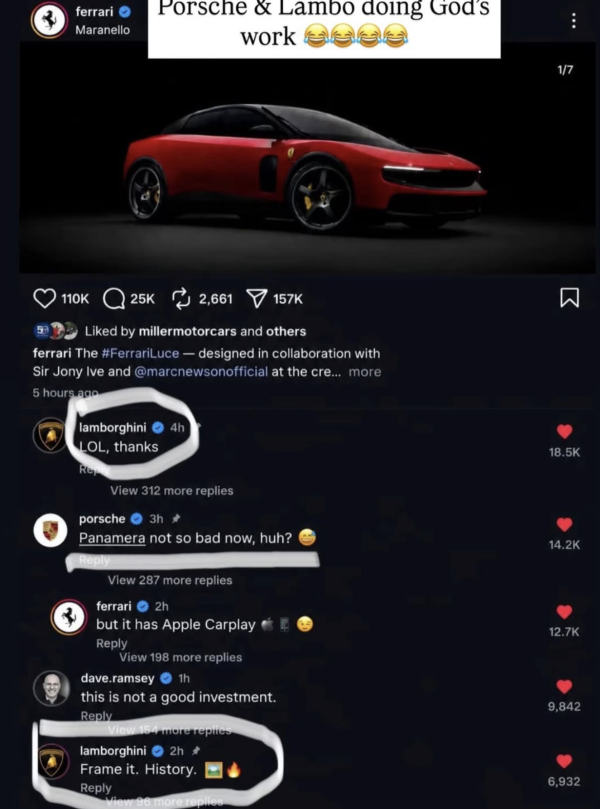車太醜股價跌？林寶/保時捷隔空嘲諷！Apple總監設計法拉利純電Ferrari Luce 500萬超跑被恥笑 轉型電動大敗？ 