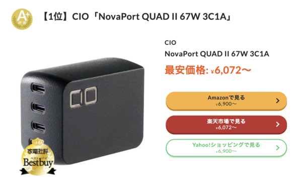 懶人必備 2026日本專業評測9款快速充電器 評分最高僅$162且自帶伸縮充電線