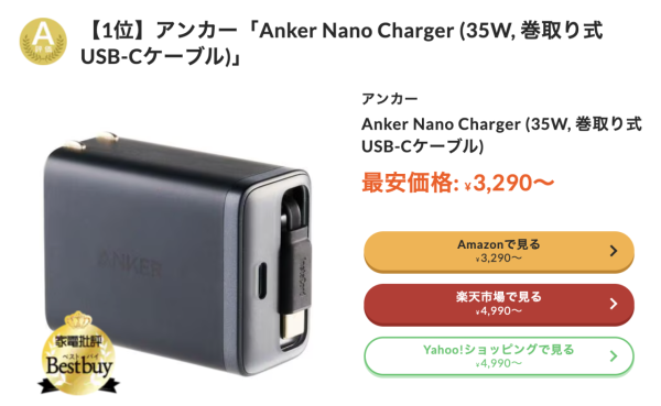 懶人必備 2026日本專業評測9款快速充電器 評分最高僅$162且自帶伸縮充電線