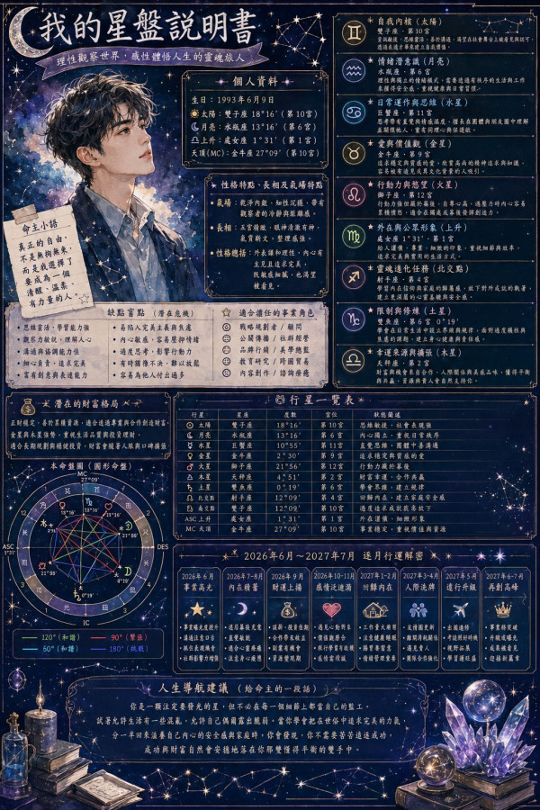 【GPT/Gemini自睇星座星盤】占星之門星盤免費查詢+AI指令解讀！個人星盤分析一圖睇清