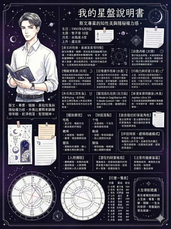【GPT/Gemini自睇星座星盤】占星之門星盤免費查詢+AI指令解讀！個人星盤分析一圖睇清