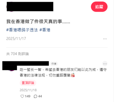 喂野鸽被罚$5000！内地女游港踩雷崩溃控诉！网友掀中港文化差异论战：顺手喂一下很正常