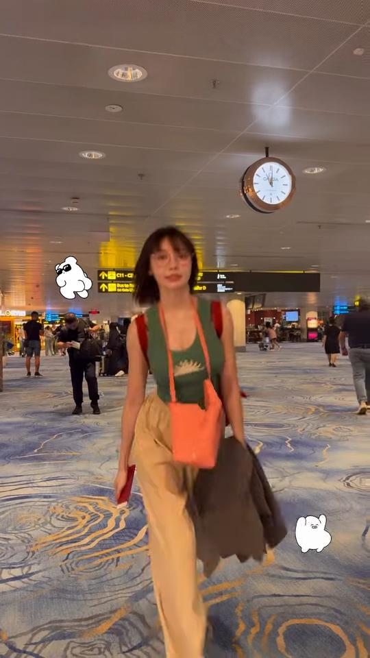 林明禎近鏡狂奔跑驚現大跌蕩胸震機場！34E上圍波濤洶湧衝擊網民︰個Mon都震埋