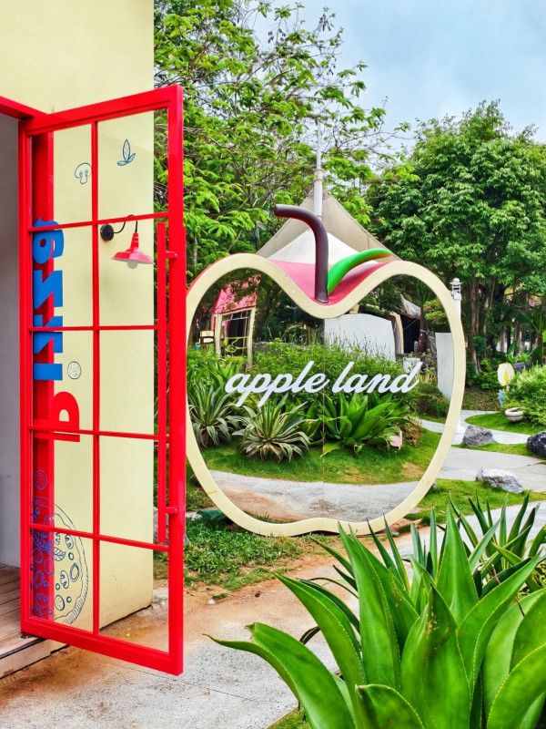 深圳福田園博園新景點免費入場！「APPLE LAND」童話風創意街區 巨型蘋果萌貓＋四大異域花園 