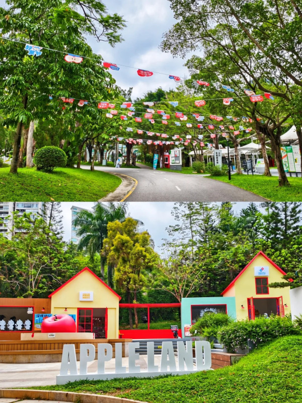 深圳福田園博園新景點免費入場！「APPLE LAND」童話風創意街區 巨型蘋果萌貓＋四大異域花園 