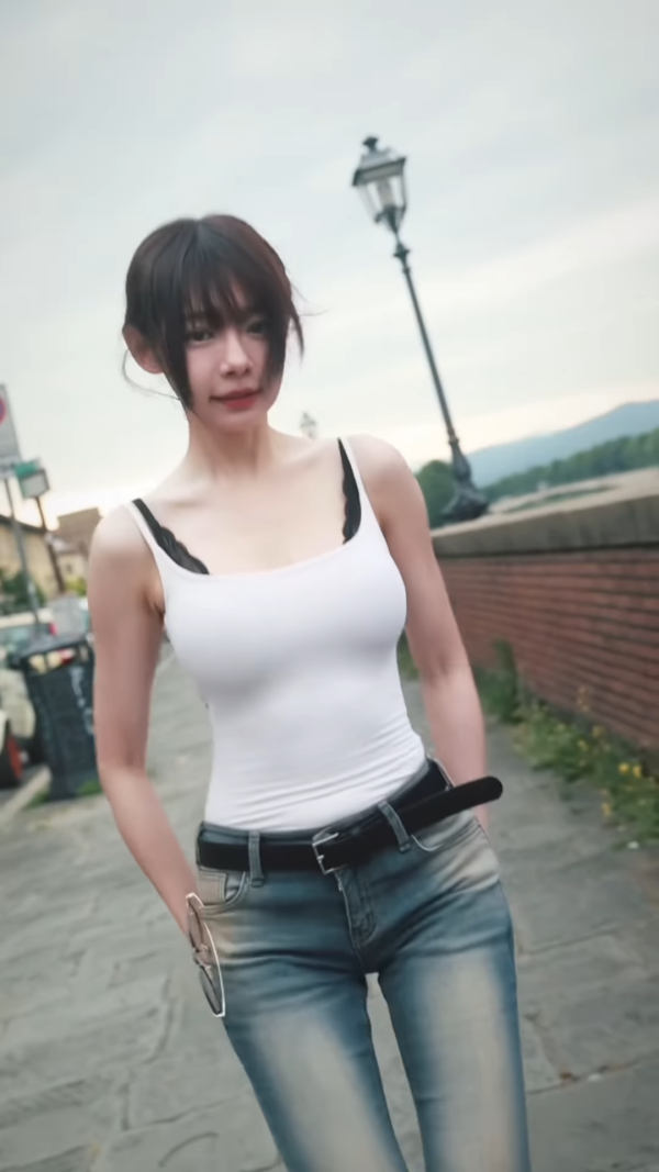 林明禎36歲生日當街透黑bra奇峰突出！34E澎湃上圍狂晃動拋窒網民眼球