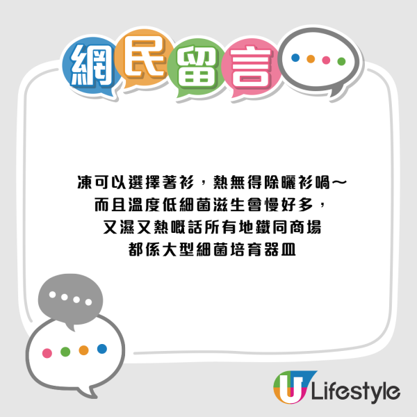 港漂發文公審香港冷氣太凍太離譜！網民狂轟：唔通想喺地鐵聞狐臭酸臭味？