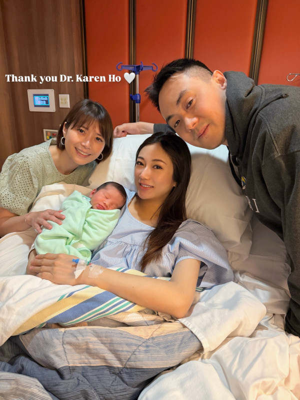 32歲蔡嘉欣IG報喜順利誕子！剖腹產誕7.8磅BB！甜曬一家三口溫馨全家福