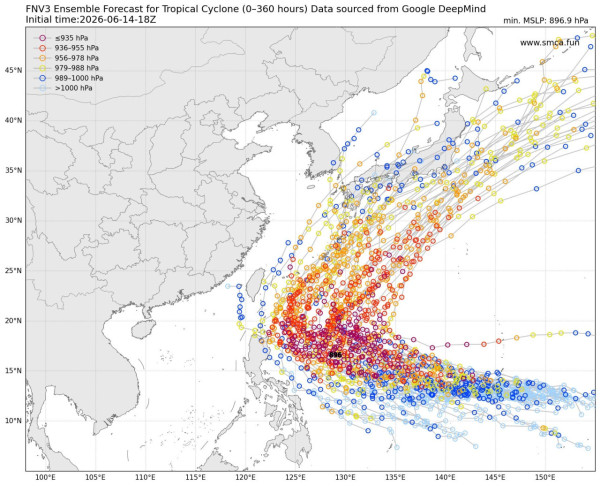 雙颱風接力殺到？AI預測6月下旬恐逼近香港 專家揭1大打風變數