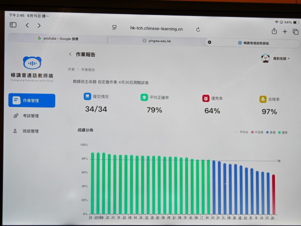 英華書院引入科大訊飛 AI 普通話評測系統　即時發音分析助學生自主學習　教師批改負擔大減
