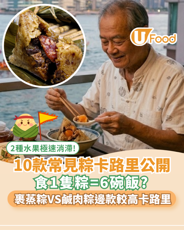端午節粽熱量｜1隻粽等於6碗飯？10款常見粽卡路里排行榜！附消滯神物 2種水果極速消滯!